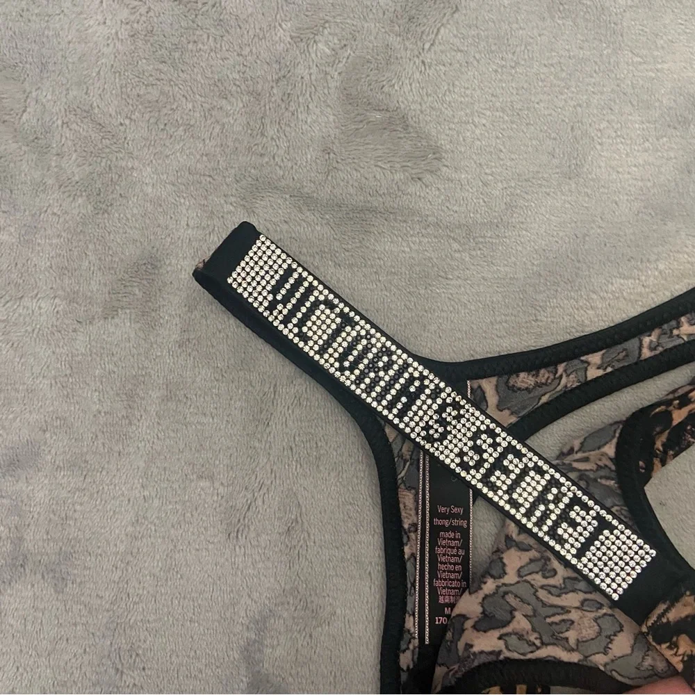 Victoria's Secret Leopard Print Thong Panty in Brown and Black
